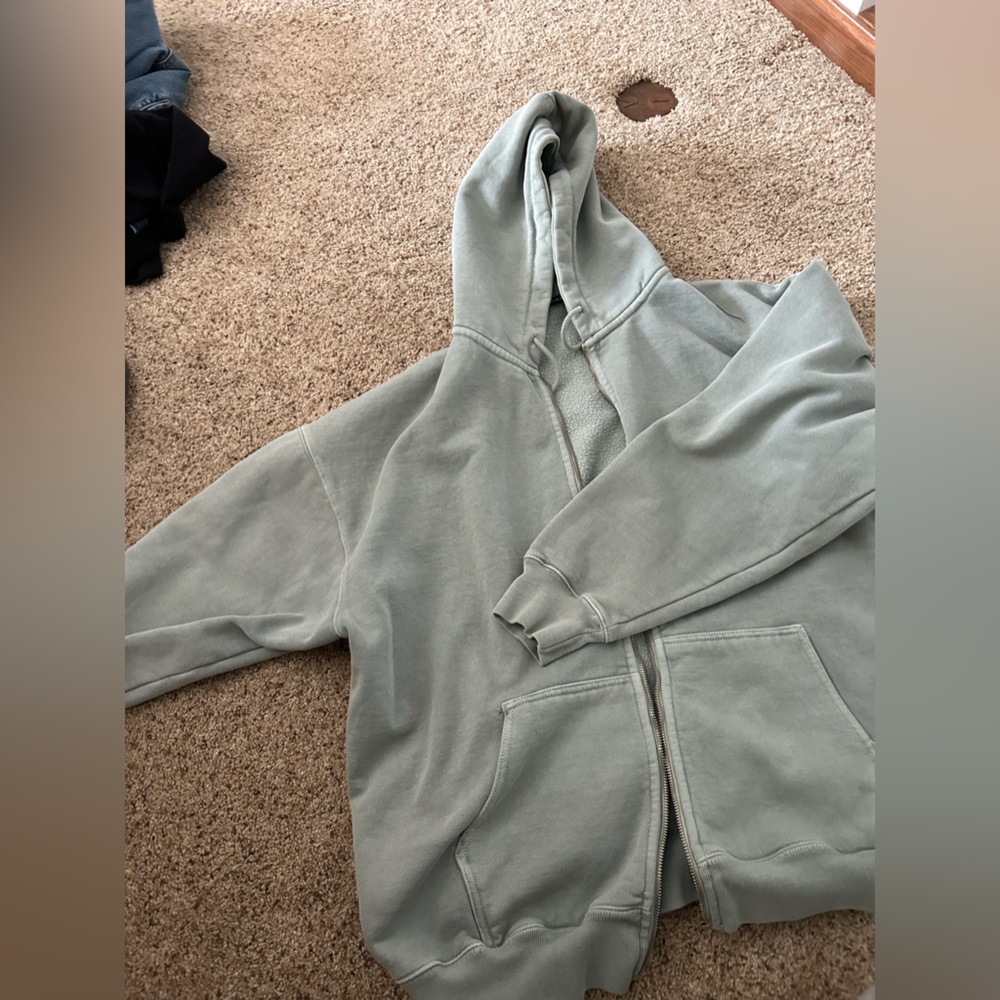 Brandy Melville christy hoodie light bluish green color